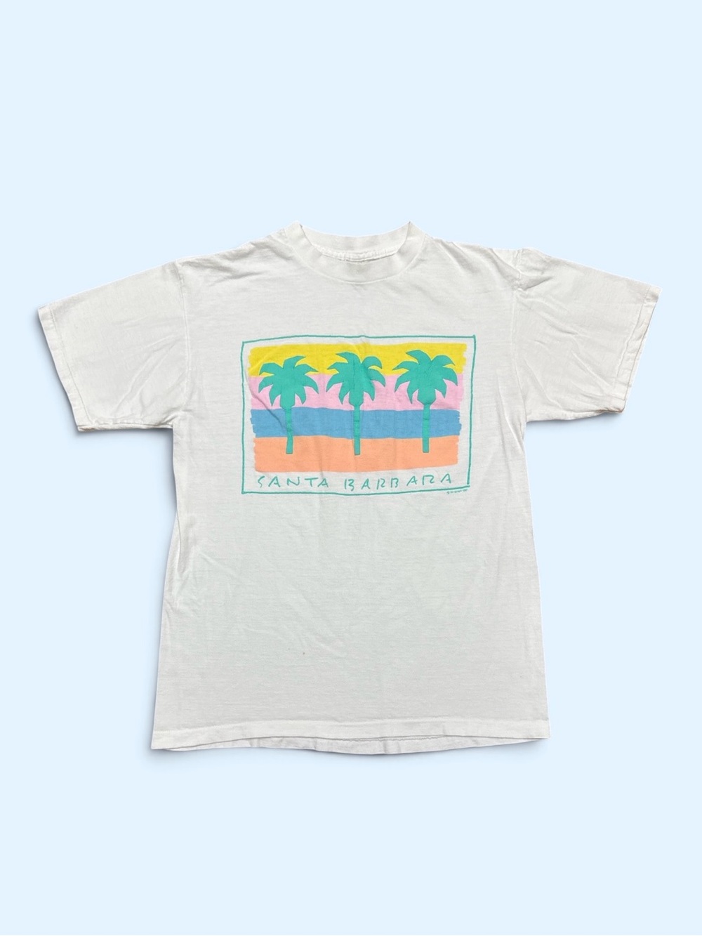Vintage 1980s Tropical Santa Barbara T-Shirt Unisex Men Women Size Large